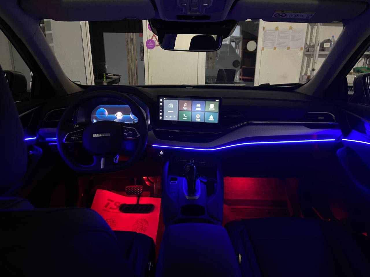 Неоновая нить, подсветка салона авто LED RGB BT управление телефоном 5 модуля